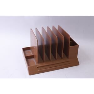 Max Klein, Desk Organizer, File Pen Holder, Brown, Plastic, School, Office,